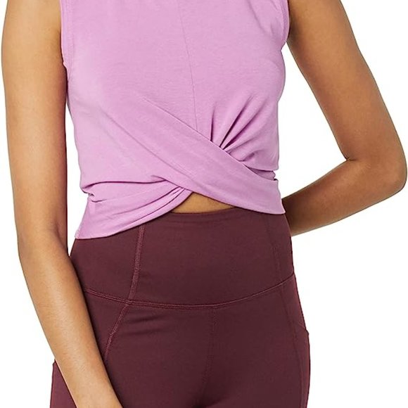NWT Core10 Amazon Essentials Sleeveless Twisted Front Mauve Top Plus Size 1X - Picture 1 of 10